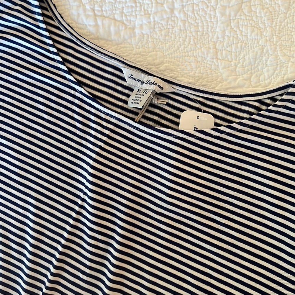 Tommy Bahama navy striped tee